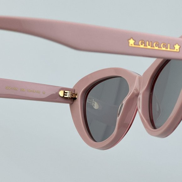 Gucci GG1170S 004 BRAND NEW Sunglasses Pink Grey Cat Eye Women